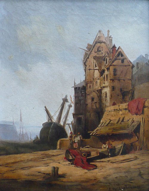 Eduard Hildebrandt "Wrak na brzegu", olej Eduard Hildebrandt "Wrak na brzegu", olej