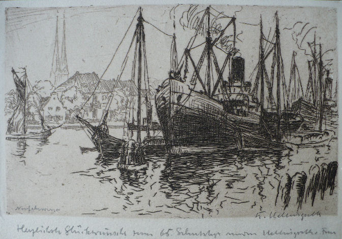 "Nowy Port", akwaforta "Nowy Port", akwaforta