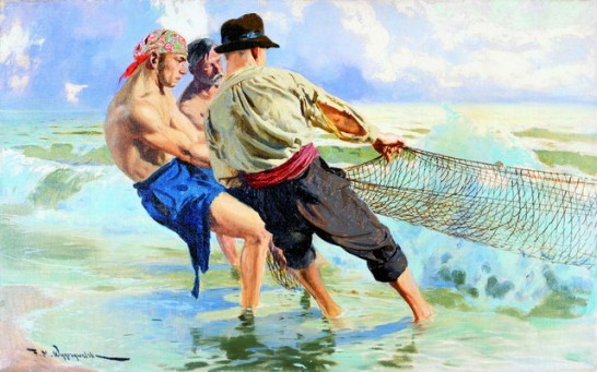 Ciągnienie sieci, 1918-39, Centralne Muzeum Morskie w Gdańsku